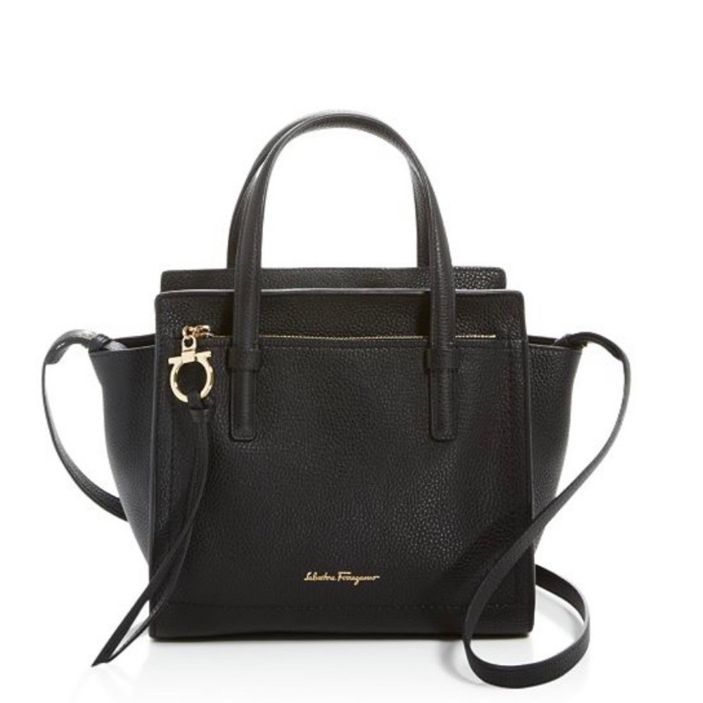Salvatore Ferragamo Black Leather Tote Bag